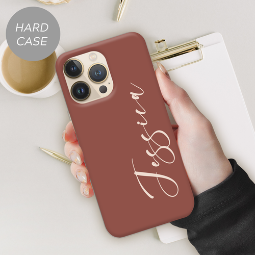 PERSONALISIERTE TELEFONHÜLLE EINFARBIG NAME HARTHÜLLE FÜR APPLE IPHONE 11 12 13 - Bild 16 von 20