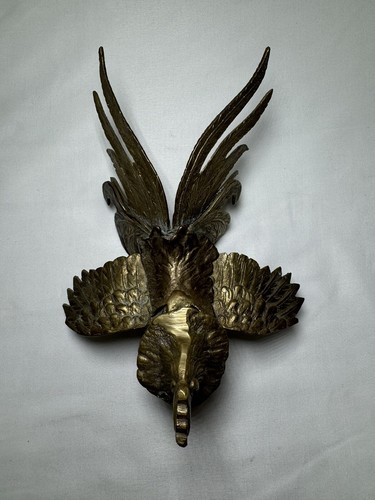 Fighting Brass Rooster Cock Figurine Mid Century Modern Decor MCM 4.25”x8.25” - Picture 8 of 12
