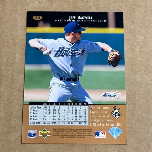 1996 Upper Deck - #80 Jeff Bagwell Houston Astros - Picture 2 of 2