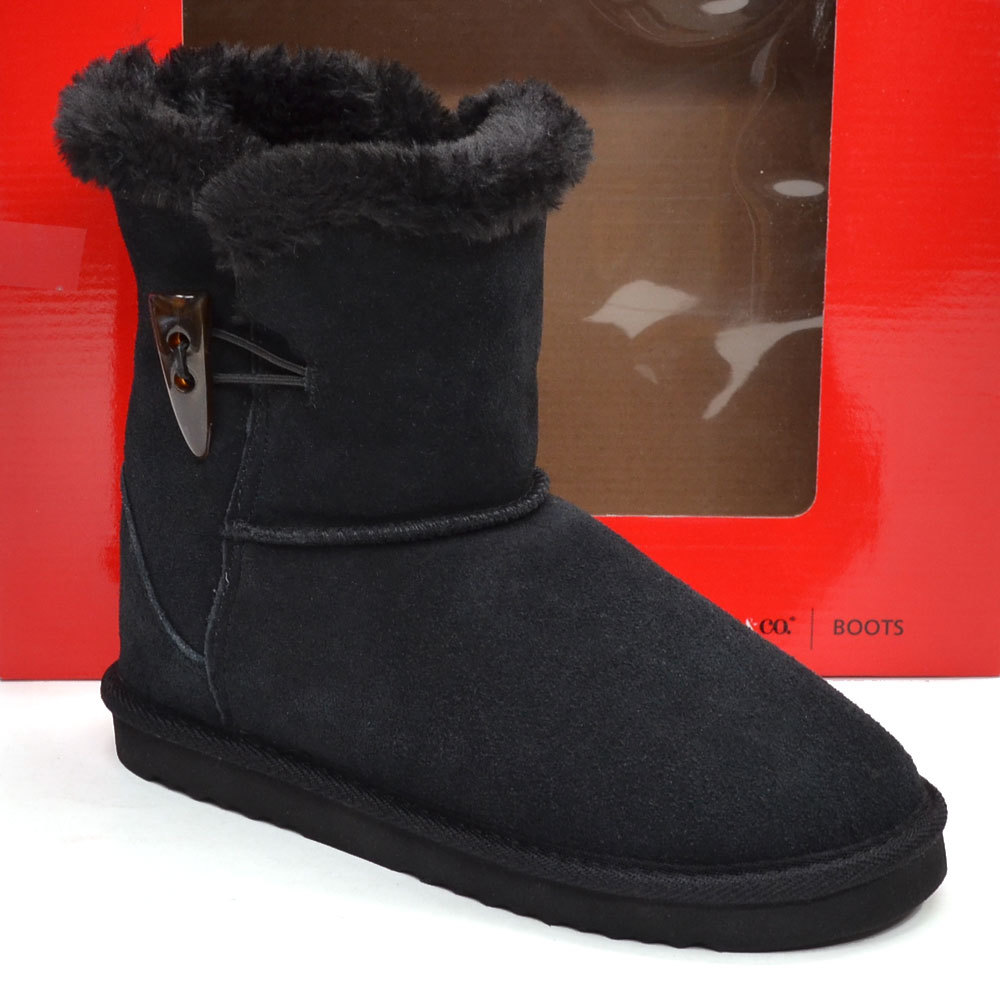 STYLE & CO Tiny Ankle BOOTS Ladies size 6 M Black Suede Faux Fur New in Box STYLE & CO Tiny Ankle BOOTS Ladies size 6 M Black Suede Faux Fur New in Box
