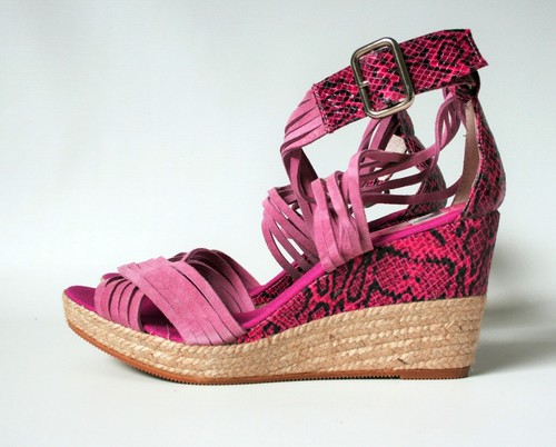 Women's KANNA Pink Wedge Espadrilles Sandals Shoes Size UK 7 - Picture 11 of 12