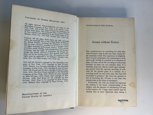 Selected Plays of Sean O'Casey 1955 Hardcover/DJ Ex-Library Brooklyn Public - Imagen 5 de 14