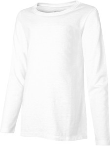 Hanes-Girls-White-Lightweight-Long-Sleeve-T-shirt-Size-4-5-XS-6-6X-Small