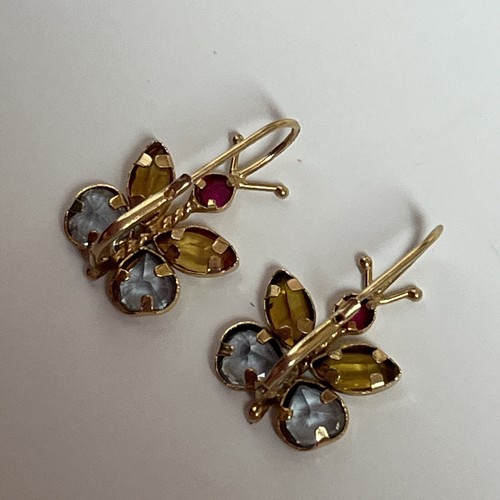 Vintage Butterfly Earrings 585 Gold - Picture 6 of 16