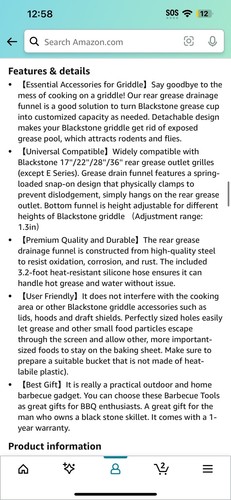 Upgraded Grease Funnel, Detachable, Adjustable, Stainless Steel for Blackstone - Picture 10 of 11
