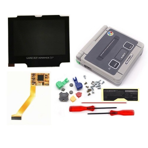 Kit de 10 Niveles de Retroiluminación V2 IPS Pantalla LCD Estuche Precortado para Consola GBA SP - Imagen 71 de 105