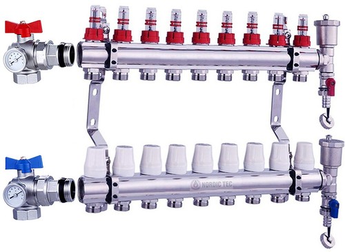Heizkreisverteiler Fussbodenheizung NORDIC TEC 2-12 Kreise + Eckventilen 90° - Bild 28 von 42