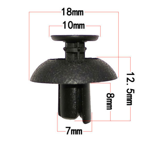 Paquete de 100 clips de parachoques guardabarros 6 7 8 9 mm ajuste auto empuje pasador remache sujetador - Imagen 11 de 14