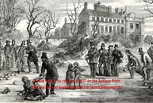 Curling Match Lancashire Vs Manchester, 1850s Antique Engraving Print & Article - Photo 3 sur 4