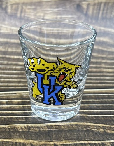 University of Kentucky Wildcats klassisches Schnapsglas Maskottchen Logo klar UK - Bild 1 von 8