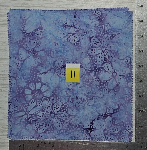 BATIK Squares Dragonflies Floral Purple Blue Approx 8 Inches 11 SQUARES - Picture 2 of 3