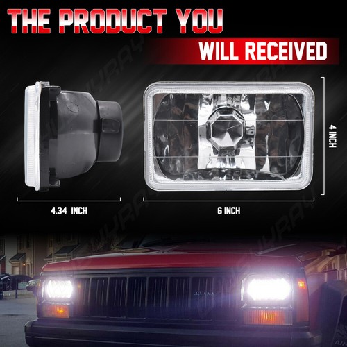 4pcs 4x6" LED Headlights Hi-Low Beam for Ford LTD Crown Victoria Mustang Granada - Picture 5 of 12
