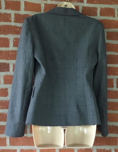 EUC Louben Gray Tight Knit Plaid Professional Business Career Jacket Size 6 - Picture 2 of 7