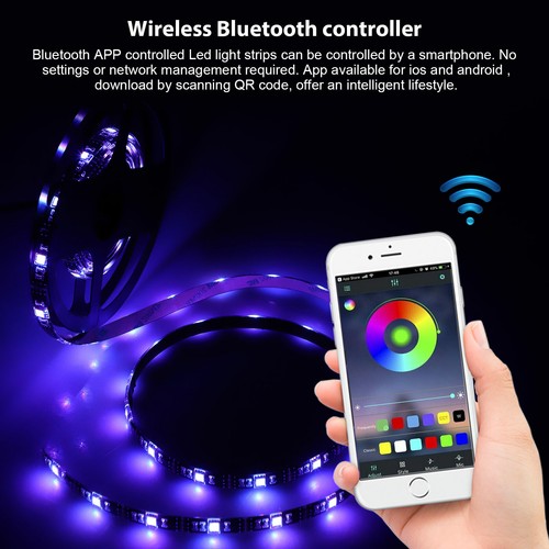 RGB LED Strip Lights 5M SMD Bluetooth Controller Music Sync 5V USB Powered - Picture 3 of 16