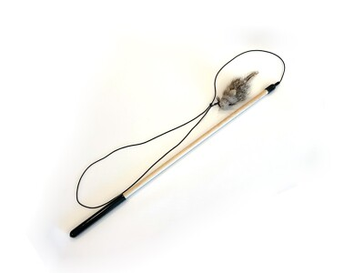 #ad Cat Toy 18 x 3 8quot; Birch Wood Wand 36quot; ELASTIC Cord Rat Ribbon Attachment kitten $21.95