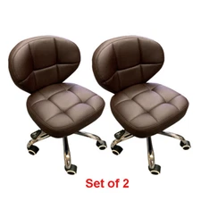 Nail Stool Bar Spa Salon Pedicure Chair Adjustable Set of 2 Dark Brown