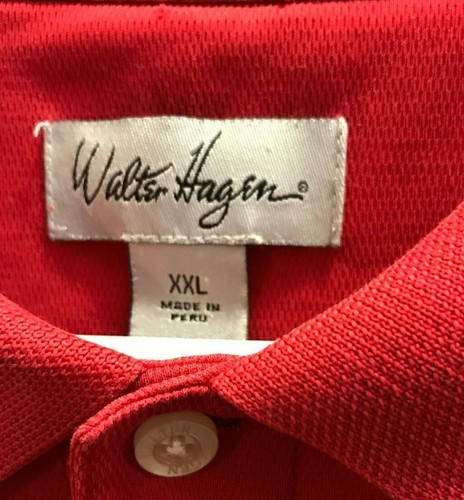 * Men's Shirt GOLF Walter Hagen Polo Top Size XXL Short Sleeve Red - Picture 3 of 6