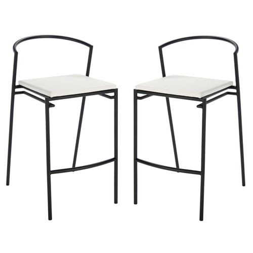 SAFAVIEH Knightley Counter Stool Set of 2 | White / Black | - Picture 12 of 12