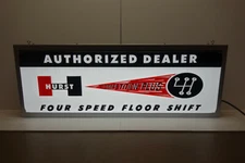 HURST SHIFTERS ILLUMINATED Dealer Counter Sign 15" BY 42". FANTASTIC PIECE!