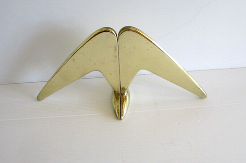 RARE Carl Aubock Vienna - Original 1950s Boomerang Brass Bookends - Mid Century - Picture 3 of 7