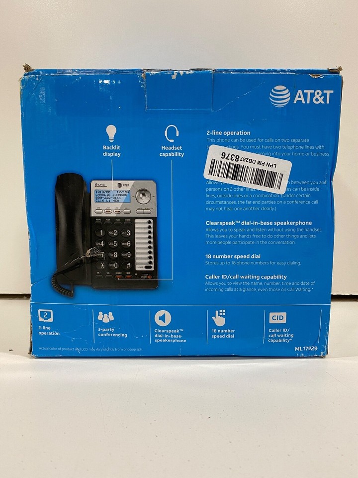 AT&T ML17929 2Line Speakerphone With Caller ID 650530023057 eBay