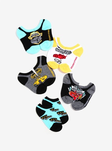 Disney Pixar Official Licensed Cars No-Show Kids Socks 5 Pair Lightning McQueen - Picture 3 of 12