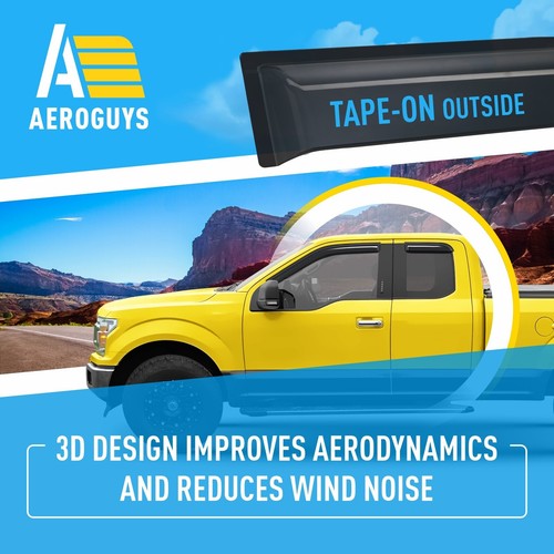 Rain Guards Vent Visors Shade for 2015-2025 Ford F150 SuperCab - Picture 6 of 9