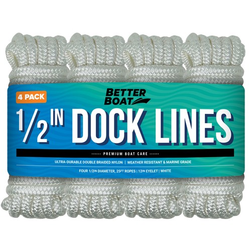 Dock Lines Boat Ropes Docking 1/2" Line Braided Mooring Marine Rope 25FT Nylon - Picture 56 of 67