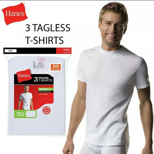 Hanes Men's White Crew Neck T 3-Pack 2135 L