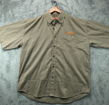 WHATABURGER Mens Manager Shirt Size Large Short Sleeve Brown Uniform Work Button