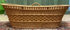 Wicker and Bamboo Crib Basket, With Handles CRAFTS Infant Linen 