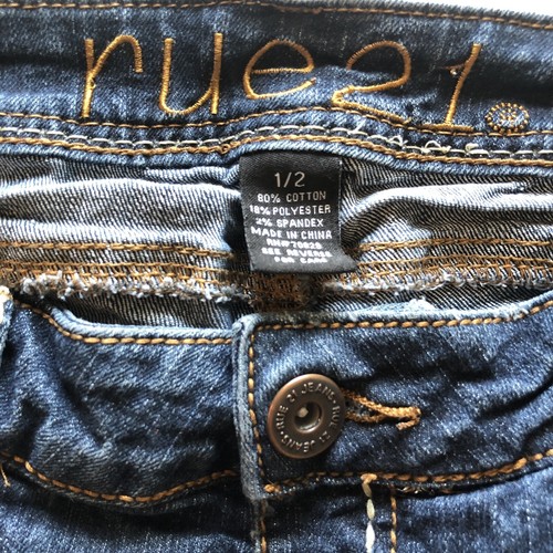 Pantalones cortos de mezclilla para mujer Rue 21 talla 1/2 28x9 bordados de estrás enredado - Imagen 8 de 10