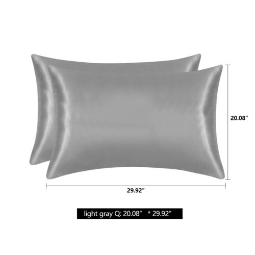 Bed Sheets&Pillowcase Set Luxury Satin Silk Sheet Deep Pocket Free Wrinkle Fade - Picture 3 of 32