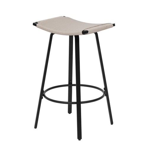 Counter Height Bar Stools Kitchen Dining Chairs with Round Footrest Pub Stool - Picture 7 of 14