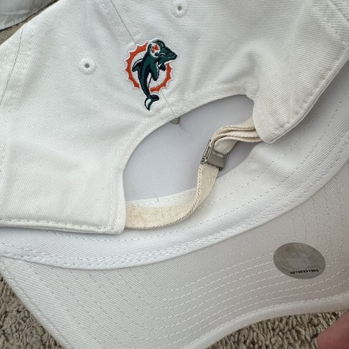 Miami Dolphins Hat Womens Strapback White Script Team Logo NFL Casual Cap New** - Picture 9 of 12