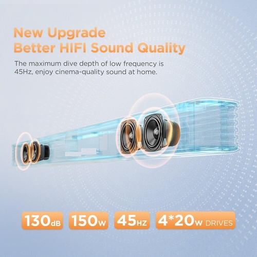 Bomaker Njord-1  bluetooth SoundBar mit drahtlosen Subwoofer, 150db 150w - Bild 3 von 9