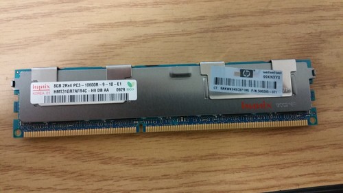 Hynix Server RAM 8 GB PC3-10600R ECC DDR3 1333 2Rx4 memoria DIMM registrata - Foto 1 di 2