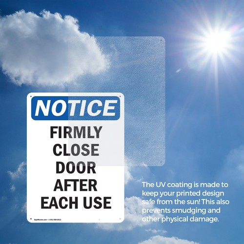 (2 Pack) Firmly Close Door After Each Use OSHA Notice Sign Decal Metal Plastic - Bild 7 von 22