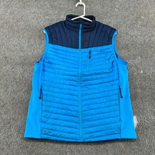 Eddie Bauer Vest Mens M Blue Puffer Goose Storm Down First Ascent 800 Full Zip