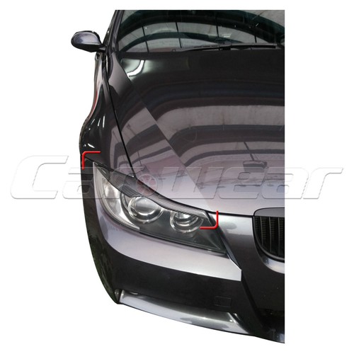 Faro de párpado de ceja de fibra de carbono real para BMW Serie 3 E90 E91 M3 2006 2012 - Imagen 7 de 12