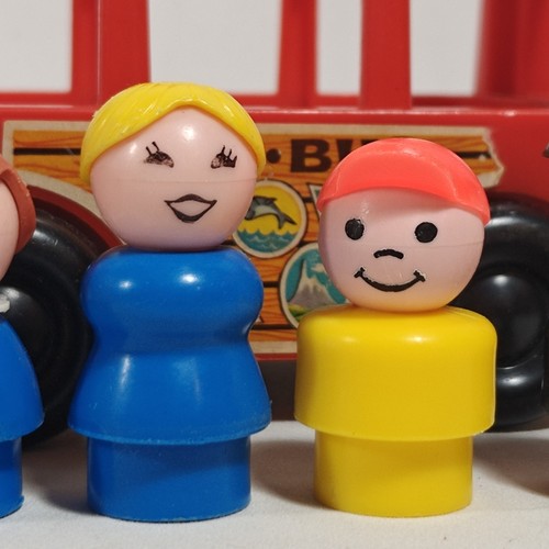 Vintage Fisher Price 1969 Mini Bus #141 Play Family Little People W/ 5 Figures - Picture 12 of 15