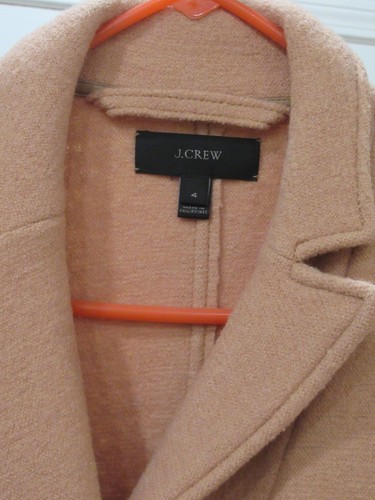 J. Abrigo abrigo para mujer Crew Daphne italiano lana hervida color camel tostado 4 - Imagen 4 de 4