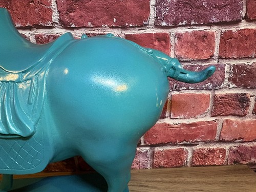 LARGE UNIQUE TURQUOISE STALLION HOME DECORATION STATUE GLAZED RESIN 13.5" TALL - Picture 4 of 14