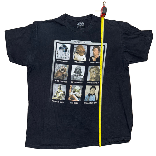 Fifth Sun Star Wars T Shirt Adult XL Black R2D2 Han Yoda C3Po Vintage Style - Picture 4 of 7