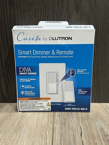 Lutron DIVA DVRF-PKG1D-WH-R Smart Dimmer & Fernbedienung Neu Versiegelte Verpackung