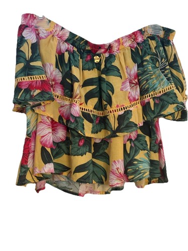 Rip Curl Damen Crop Schulterfrei Hanalei Bay Top XS Blumen Viskose