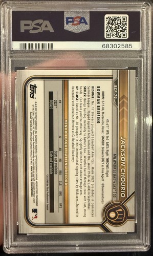 2022 Bowman Chrome Mega Box Jackson Chourio Mojo Refractor RC BCP79 GEM PSA 10 - Bild 2 von 3