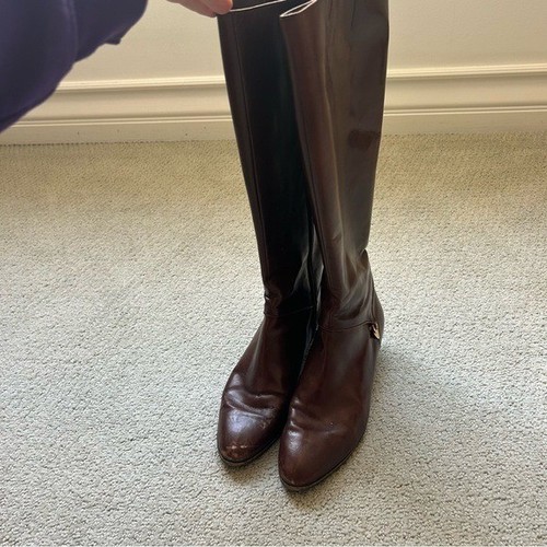 Salvatore Ferragamo Braune Stiefel mit Absatz Reiten - Bild 14 von 14