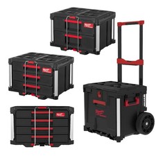 Milwaukee 4 Piece Packout Bundle - Rolling Drawer, 2 Drawer, 3 Drawer & 4 Drawer