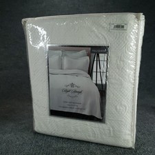 Royal Borough Queen Coverlet Set White 3-Piece Matelasse 100 Cotton Oeko-Tex